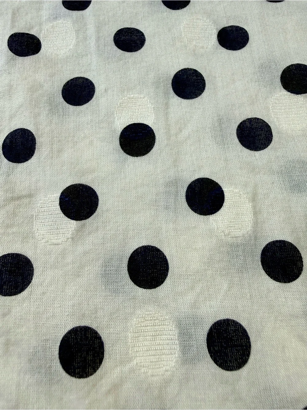 J. Crew Cream Navy Polka Dot Button Down Shirt Size Medium Preppy Shirt